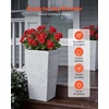 image:imageVEVOR Set of 2 Tall Planters for Outdoor Plants 22 inch Black Tall Planter for Indoor Plants Modern Planters for Front Porch Patio Balcony Plant Container Flower PotsWhite