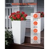 image:imageVEVOR Set of 2 Tall Planters for Outdoor Plants 22 inch Black Tall Planter for Indoor Plants Modern Planters for Front Porch Patio Balcony Plant Container Flower PotsWhite