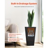 image:imageVEVOR Set of 2 Tall Planters for Outdoor Plants 22 inch Black Tall Planter for Indoor Plants Modern Planters for Front Porch Patio Balcony Plant Container Flower PotsBlack