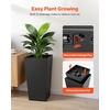 image:imageVEVOR Set of 2 Tall Planters for Outdoor Plants 22 inch Black Tall Planter for Indoor Plants Modern Planters for Front Porch Patio Balcony Plant Container Flower PotsBlack