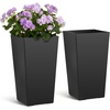 image:imageVEVOR Set of 2 Tall Planters for Outdoor Plants 22 inch Black Tall Planter for Indoor Plants Modern Planters for Front Porch Patio Balcony Plant Container Flower PotsBlack