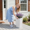 image:imageVEVOR Set of 2 Tall Planters for Outdoor Plants 22 inch Black Tall Planter for Indoor Plants Modern Planters for Front Porch Patio Balcony Plant Container Flower PotsWhite