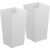 image:imageVEVOR Set of 2 Tall Planters for Outdoor Plants 22 inch Black Tall Planter for Indoor Plants Modern Planters for Front Porch Patio Balcony Plant Container Flower PotsWhite