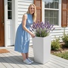 image:imageVEVOR Set of 2 Tall Planters for Outdoor Plants 22 inch Black Tall Planter for Indoor Plants Modern Planters for Front Porch Patio Balcony Plant Container Flower PotsWhite