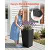 image:imageVEVOR Set of 2 Tall Planters for Outdoor Plants 22 inch Black Tall Planter for Indoor Plants Modern Planters for Front Porch Patio Balcony Plant Container Flower PotsBlack