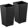 image:imageVEVOR Set of 2 Tall Planters for Outdoor Plants 22 inch Black Tall Planter for Indoor Plants Modern Planters for Front Porch Patio Balcony Plant Container Flower PotsBlack