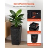 image:imageVEVOR Set of 2 Tall Planters for Outdoor Plants 22 inch Black Tall Planter for Indoor Plants Modern Planters for Front Porch Patio Balcony Plant Container Flower PotsBlack