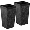 image:imageVEVOR Set of 2 Tall Planters for Outdoor Plants 22 inch Black Tall Planter for Indoor Plants Modern Planters for Front Porch Patio Balcony Plant Container Flower PotsBlack