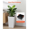 image:imageVEVOR Set of 2 Tall Planters for Outdoor Plants 22 inch Black Tall Planter for Indoor Plants Modern Planters for Front Porch Patio Balcony Plant Container Flower PotsWhite