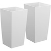 image:imageVEVOR Set of 2 Tall Planters for Outdoor Plants 22 inch Black Tall Planter for Indoor Plants Modern Planters for Front Porch Patio Balcony Plant Container Flower PotsWhite