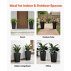 image:imageVEVOR Set of 2 Tall Planters for Outdoor Plants 22 inch Black Tall Planter for Indoor Plants Modern Planters for Front Porch Patio Balcony Plant Container Flower PotsBlack