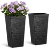 image:imageVEVOR Set of 2 Tall Planters for Outdoor Plants 22 inch Black Tall Planter for Indoor Plants Modern Planters for Front Porch Patio Balcony Plant Container Flower PotsBlack