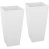 image:imageVEVOR Set of 2 Tall Planters for Outdoor Plants 22 inch Black Tall Planter for Indoor Plants Modern Planters for Front Porch Patio Balcony Plant Container Flower PotsWhite