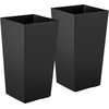 image:imageVEVOR Set of 2 Tall Planters for Outdoor Plants 22 inch Black Tall Planter for Indoor Plants Modern Planters for Front Porch Patio Balcony Plant Container Flower PotsBlack