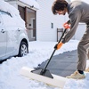 image:imageVEVOR Snow Pusher 36 inch Wide Push Snow Shovel Plow for Driveway Sidewalks and Doorways with Segmented Handle Ergonomic Grip and HDPE Plastic Blade  HDPE Plastic Blade Winter Shovels with Segmented Handle Metal Edged Strip Portable Snow Removal Tool for Driveway GardenWhite