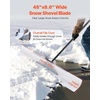 image:imageVEVOR Snow Pusher 36 inch Wide Push Snow Shovel Plow for Driveway Sidewalks and Doorways with Segmented Handle Ergonomic Grip and HDPE Plastic Blade  HDPE Plastic Blade Winter Shovels with Segmented Handle Metal Edged Strip Portable Snow Removal Tool for Driveway GardenWhite