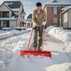 image:imageVEVOR Snow Pusher 36 inch Wide Push Snow Shovel Plow for Driveway Sidewalks and Doorways with Segmented Handle Ergonomic Grip and HDPE Plastic Blade  HDPE Plastic Blade Winter Shovels with Segmented Handle Metal Edged Strip Portable Snow Removal Tool for Driveway GardenRed
