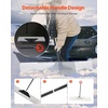 image:imageVEVOR Snow Pusher 36 inch Wide Push Snow Shovel Plow for Driveway Sidewalks and Doorways with Segmented Handle Ergonomic Grip and HDPE Plastic Blade  HDPE Plastic Blade Winter Shovels with Segmented Handle Metal Edged Strip Portable Snow Removal Tool for Driveway GardenWhite