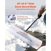 image:imageVEVOR Snow Pusher 36 inch Wide Push Snow Shovel Plow for Driveway Sidewalks and Doorways with Segmented Handle Ergonomic Grip and HDPE Plastic Blade  HDPE Plastic Blade Winter Shovels with Segmented Handle Metal Edged Strip Portable Snow Removal Tool for Driveway GardenWhite