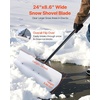 image:imageVEVOR Snow Pusher 36 inch Wide Push Snow Shovel Plow for Driveway Sidewalks and Doorways with Segmented Handle Ergonomic Grip and HDPE Plastic Blade  HDPE Plastic Blade Winter Shovels with Segmented Handle Metal Edged Strip Portable Snow Removal Tool for Driveway GardenWhite