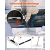 image:imageVEVOR Snow Pusher 36 inch Wide Push Snow Shovel Plow for Driveway Sidewalks and Doorways with Segmented Handle Ergonomic Grip and HDPE Plastic Blade  HDPE Plastic Blade Winter Shovels with Segmented Handle Metal Edged Strip Portable Snow Removal Tool for Driveway GardenWhite