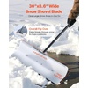 image:imageVEVOR Snow Pusher 36 inch Wide Push Snow Shovel Plow for Driveway Sidewalks and Doorways with Segmented Handle Ergonomic Grip and HDPE Plastic Blade  HDPE Plastic Blade Winter Shovels with Segmented Handle Metal Edged Strip Portable Snow Removal Tool for Driveway GardenWhite