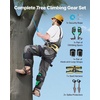 image:imageVEVOR Tree Climbing Spikes Set 1 Pair HeightAdjustable Climbing Spurs with Security Harness and Utility Rope 350lbs Load Capacity Tree Climbing Gear Arborist Equipment for Climbers Fruit PickingGreen