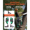image:imageVEVOR Tree Climbing Spikes Set 1 Pair HeightAdjustable Climbing Spurs with Security Harness and Utility Rope 350lbs Load Capacity Tree Climbing Gear Arborist Equipment for Climbers Fruit PickingGreen