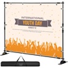 image:imageVEVOR 115 x 96 ft Heavy Duty Backdrop Stand Height Adjustable Photography Backdrop Stand Background Support System with 6 Clamps and A Carry Bag for Party Wedding Display Photo8 x 8 Ft