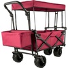 image:imageVEVOR Collapsible Wagon with Removable Canopy 220lbs Heavy Duty Foldable Beach Wagon with Big Wheels Folding Outdoor Utility Wagon Garden Cart with Adjustable Push Pulling Handles