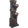 image:imageVEVOR Outdoor Water Fountain 3563 in Height Fountain and Waterfall 4Tier Floor Standing Cascading Fountains with LED Light and Pump Block Stack Style for Outdoor Indoor Garden Patio amp Backyard4961 Inch