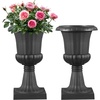 image:imageVEVOR Plastic Urn Planters 158 x 264 Inch 2 Pack Black Classic Flower Pots Front Porch Planters Indoor amp Outdoor Vase for Wedding Party Event Home Stage Garden Balcony Patio DecorationBlack