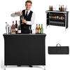 image:imageVEVOR Portable Tradeshow Podium Table 5118 x 1831 x 374 Display Exhibition Counter Stand Booth Fair with Wall Foldable Promotion Retail Bar Table Pop Up Podium with Storage Rack Carrying Bag433 x 152 x 348 inches