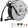 image:imageVEVOR Pressure Washer Hose Reel 60 ft x 14 inch Retractable Power HeavyDuty Steel Washer Hose Reel 4000PSI Max AutoRewinding Flexible WallFloor Mounted for Car WashingGardenFloor Cleaning65 ft x 14 inch  3200PSI
