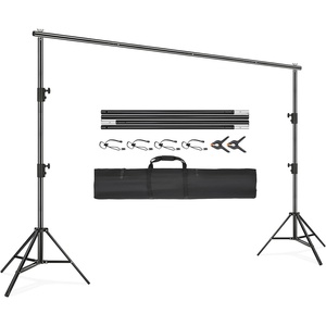 image:imageVEVOR 115 x 96 ft Heavy Duty Backdrop Stand Height Adjustable Photography Backdrop Stand Background Support System with 6 Clamps and A Carry Bag for Party Wedding Display Photo10 x 12 Ft