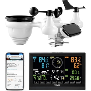 image:imageVEVOR 7in1 WiFi Weather Station Solar Powered Wireless Outdoor Sensor  Home Weather Station Indoor Outdoor 75Inch VA Display for Temperature Humidity Wind SpeedDirection Rainfall No APP7in1 WiFi New Version