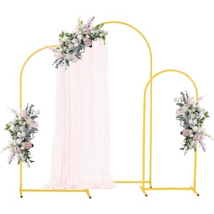 image:imageVEVOR Arch Backdrop Stand 66 x 33 ft Stable Structure Easy Assembly 1 Set Gold Metal Arch Backdrop Stand for Wedding Birthday Party Graduation Holiday Celebration and Ceremony Decoration6 x 26 ft  5 x 22 ft  4 x 17 ft