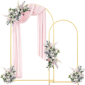 image:imageVEVOR Arch Backdrop Stand 66 x 33 ft Stable Structure Easy Assembly 1 Set Gold Metal Arch Backdrop Stand for Wedding Birthday Party Graduation Holiday Celebration and Ceremony Decoration72ft 6ft  new version