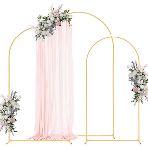 image:imageVEVOR Arch Backdrop Stand 66 x 33 ft Stable Structure Easy Assembly 1 Set Gold Metal Arch Backdrop Stand for Wedding Birthday Party Graduation Holiday Celebration and Ceremony Decoration8ft 72ft 66ft  new version