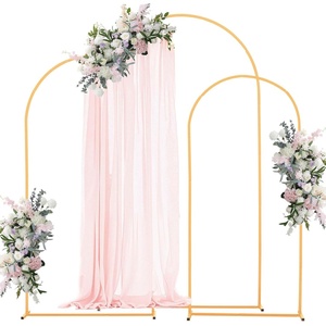 image:imageVEVOR Arch Backdrop Stand 66 x 33 ft Stable Structure Easy Assembly 1 Set Gold Metal Arch Backdrop Stand for Wedding Birthday Party Graduation Holiday Celebration and Ceremony Decoration72ft 66ft 6ft