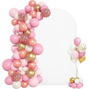 image:imageVEVOR Arch Backdrop Stand 66 x 33 ft Stable Structure Easy Assembly 1 Set Gold Metal Arch Backdrop Stand for Wedding Birthday Party Graduation Holiday Celebration and Ceremony Decoration72ft with cover