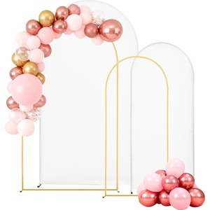 image:imageVEVOR Arch Backdrop Stand 66 x 33 ft Stable Structure Easy Assembly 1 Set Gold Metal Arch Backdrop Stand for Wedding Birthday Party Graduation Holiday Celebration and Ceremony Decoration72ft66ft with cover