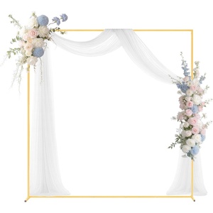image:imageVEVOR Arch Backdrop Stand 66 x 66 ft Stable Structure Easy Assembly Square Gold Metal Arch Backdrop Stand for Wedding Birthday Party Graduation Holiday Celebration and Ceremony Decoration66 x 66 ft