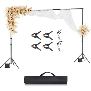 image:imageVEVOR Backdrop Stand 10 x 10 ft Adjustable Photo Backdrop Stand Kit Portable Background with 4 Crossbars Heavy Duty Projector Screen  for Wedding Photo Video Studio amp Party10 x 10 Ft