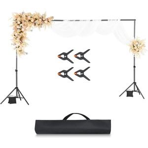 image:imageVEVOR Backdrop Stand 10 x 10 ft Adjustable Photo Backdrop Stand Kit Portable Background with 4 Crossbars Heavy Duty Projector Screen  for Wedding Photo Video Studio amp Party65 x 10 Ft