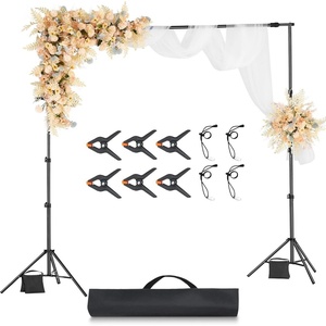 image:imageVEVOR Backdrop Stand 10 x 10 ft Adjustable Photo Backdrop Stand Kit Portable Background with 4 Crossbars Heavy Duty Projector Screen  for Wedding Photo Video Studio amp Party85 x 10 Ft