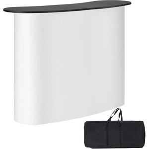 image:imageVEVOR Portable Tradeshow Podium Table 5118 x 1831 x 374 Display Exhibition Counter Stand Booth Fair with Wall Foldable Promotion Retail Bar Table Pop Up Podium with Storage Rack Carrying Bag51 Length