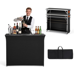 image:imageVEVOR Portable Tradeshow Podium Table 5118 x 1831 x 374 Display Exhibition Counter Stand Booth Fair with Wall Foldable Promotion Retail Bar Table Pop Up Podium with Storage Rack Carrying Bag435 x 154 x 398 inches
