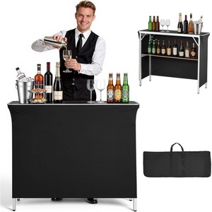 image:imageVEVOR Promotion Counter Table Portable Tradeshow Podium Table 3091 x 1496 x 7146 Display Exhibition Counter Stand Booth Fair with Wall Pop Up Podium with Storage RackCarrying Bag433 Length