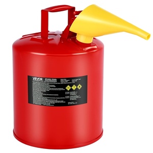 image:imageVEVOR Safety Gas Can 5 Gallon Type I Red Metal Container for Liquid Material with Stainless Steel Flame Arrester SelfClosing Lid amp PE Funnel Carbon Steel Flammable Saving with Handle